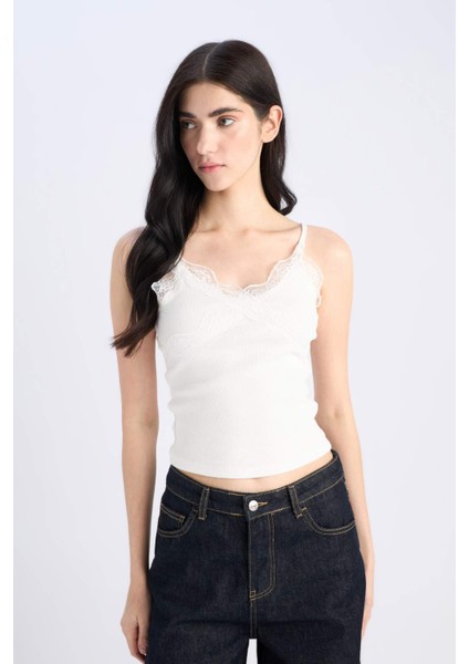 Slim Fit Dar Kesim V Yaka Fitilli Kaşkorse Atlet E8680AX25SP modelleri