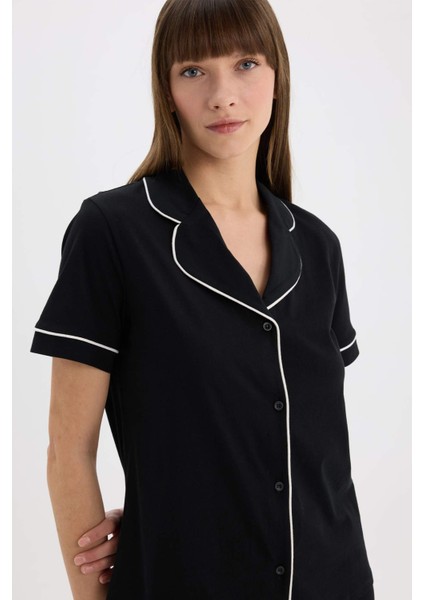 Pijama Takımı Kısa Kollu Üst Uzun Esnek Belli Altı-Fall in Love D0917AX25SP