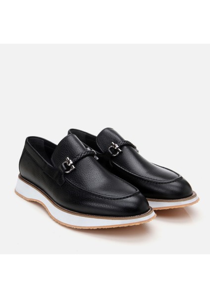 Masters 02AYH305240A100 Deri Siyah Erkek Loafer