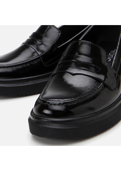 01AYH306670A100 Deri Siyah Kadın Loafer