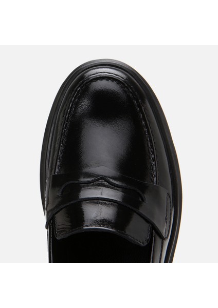 01AYH306670A100 Deri Siyah Kadın Loafer
