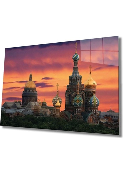 Şehir Manzaralı Moskova Cam Tablo, Ev ve Ofis Duvar Dekoru