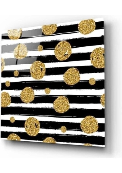 - Sarı Halkalar Cam Tablo 50 x 50 cm