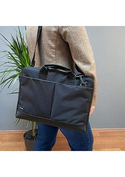15.6'' Taban Korumalı, Omuz Askılı Notebook Laptop Macbook Çantası Siyah