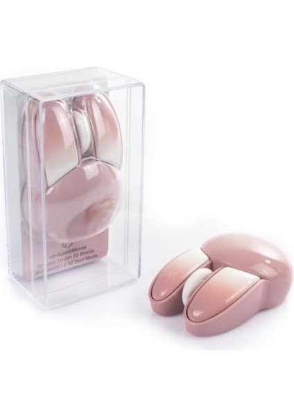 Sevimli Tavşan 3D Pembe Mouse Bluetooth + 2.4g Dual Mode