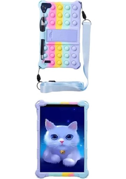 Uyumlu Ürün İnç ile 5 7.9 Apple iPad Mini Mini 4 3 Apple iPad Apple iPad Mini Mini 2 Mini Apple iPad Apple iPad Oyuncak Luxury Standlı Kalemli Gökkuşağı Askılı Kılıf Silikon Yeni