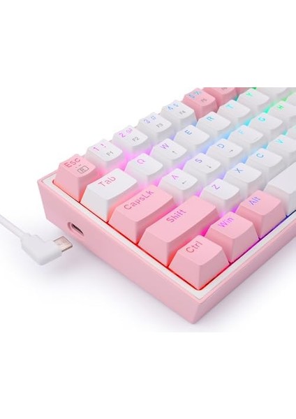 K617 Fizz Rgb Red Switch Kablolu White/pink Compact Gaming (Oyuncu) Klavye