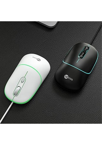 MS110 USB Kablolu 2400DPI 4 Tuşlu Rgb Sessiz Click Optik Mouse - Pc, Mac, Dizüstü Bilgisayar ile Uyumlu, Tak Çalıştır Kolay Bağlantı, Sağ ve Sol Elle Kullanıma Uygun, Kompakt Mouse Beyaz