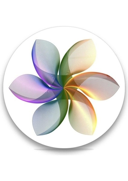 Soyut Geometrik Yuvarlak Cam Tablo