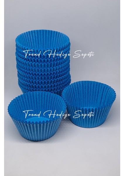 Takribi 200 Adet Büyük Boy Mavi Muffin Kalıbı, Cupcake, Kek Kalıbı, Cupcake Kağıdı, 50x40 mm