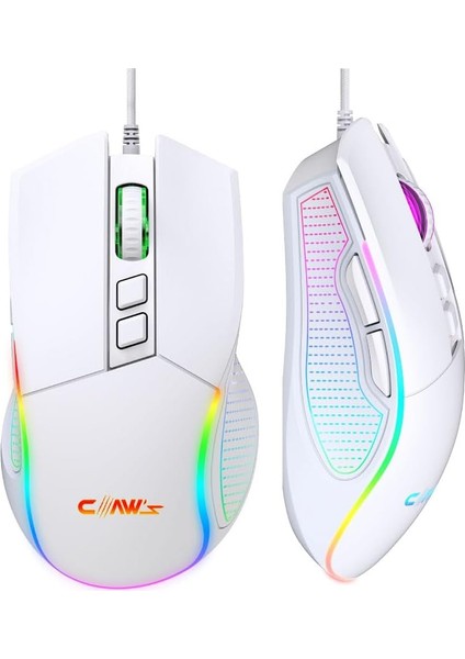 Crossfire V1 12800 Dpi Makro Yazılımlı Chromatic Rgb Gaming Mouse - Beyaz