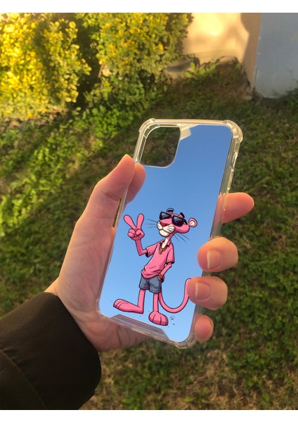 Apple iPhone 11 Pro Uyumlu Aynalı Pembe Panter Desenli Darbe Kamera Korumalı Silikon Telefon Kılıfı fiyatları