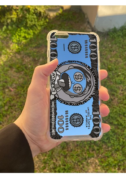 Apple iPhone 6 Plus Uyumlu Aynalı Dolar Desenli Darbe Kamera Korumalı Silikon Telefon Kılıfı