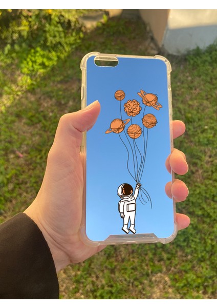 Apple iPhone 6 Plus Uyumlu Aynalı Asrtonot Desenli Darbe Kamera Korumalı Silikon Telefon Kılıfı
