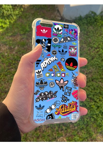 Apple iPhone 6s Plus Uyumlu Aynalı Adidas Desenli Darbe Kamera Korumalı Silikon Telefon Kılıfı modelleri