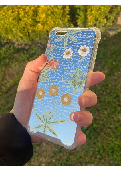 Apple iPhone 6s Plus Uyumlu Aynalı Çiçek Desenli Darbe Kamera Korumalı Silikon Telefon Kılıfı fiyatları