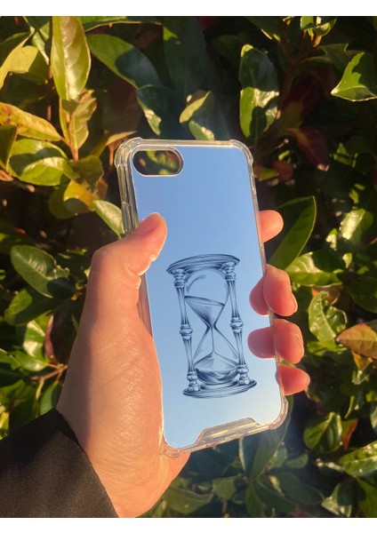 Apple iPhone 8 Uyumlu Aynalı Kum Saati Desenli Darbe Kamera Korumalı Silikon Telefon Kılıfı modelleri