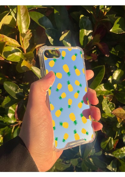 Apple iPhone Se Uyumlu Aynalı Ananas Desenli Darbe Kamera Korumalı Silikon Telefon Kılıfı modelleri