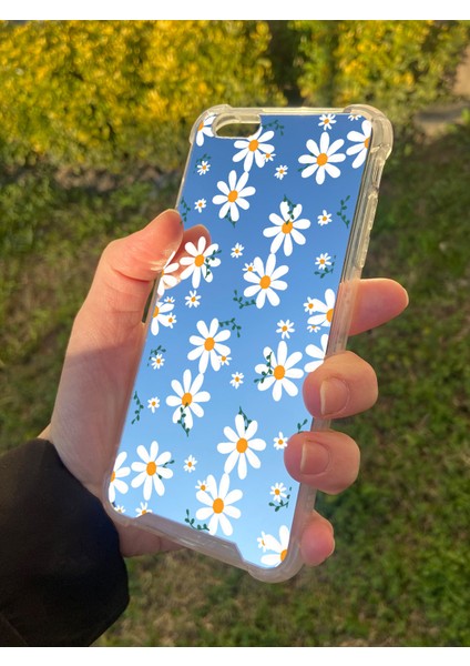 Apple iPhone 6 Plus Uyumlu Aynalı Papatya Desenli Darbe Kamera Korumalı Silikon Telefon Kılıfı fiyatları