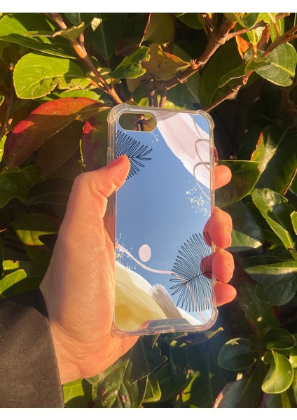 Apple iPhone 8 Uyumlu Aynalı Karışık Desenli Darbe Kamera Korumalı Silikon Telefon Kılıfı
