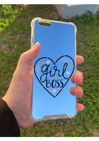 Apple iPhone 6s Plus Uyumlu Aynalı Girl Bos Desenli Darbe Kamera Korumalı Silikon Telefon Kılıfı modelleri
