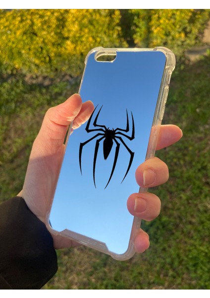 Apple iPhone 6s Plus Uyumlu Aynalı Spider Desenli Darbe Kamera Korumalı Silikon Telefon Kılıfı fiyatları