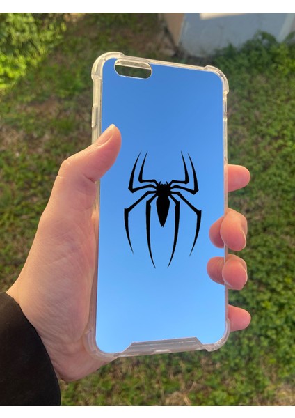 Apple iPhone 6s Plus Uyumlu Aynalı Spider Desenli Darbe Kamera Korumalı Silikon Telefon Kılıfı modelleri