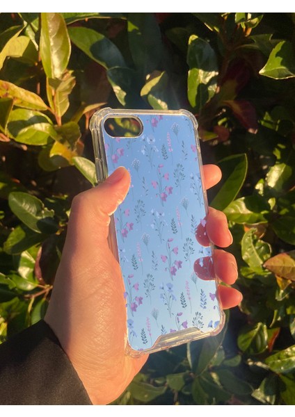 Apple iPhone 8 Uyumlu Aynalı Mor Mavi Desenli Darbe Kamera Korumalı Silikon Telefon Kılıfı modelleri