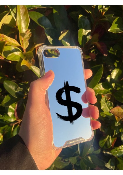 Apple iPhone 8 Uyumlu Aynalı Dollar Desenli Darbe Kamera Korumalı Silikon Telefon Kılıfı modelleri