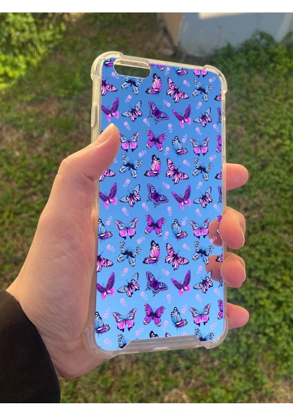Apple iPhone 6 Plus Uyumlu Aynalı Kelebek Desenli Darbe Kamera Korumalı Silikon Telefon Kılıfı modelleri