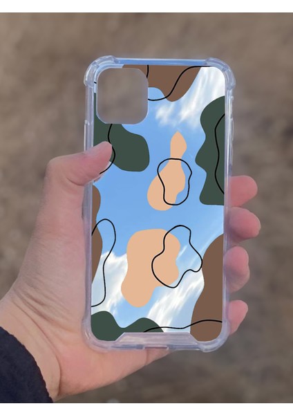 Apple iPhone 11 Uyumlu Aynalı Dalgalar Desenli Darbe Kamera Korumalı Silikon Telefon Kılıfı