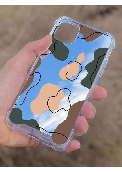 Apple iPhone 11 Uyumlu Aynalı Dalgalar Desenli Darbe Kamera Korumalı Silikon Telefon Kılıfı modelleri