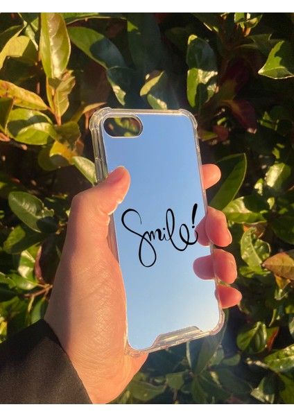 Apple iPhone Se 2020 Uyumlu Aynalı Smile Desenli Darbe Kamera Korumalı Silikon Telefon Kılıfı modelleri
