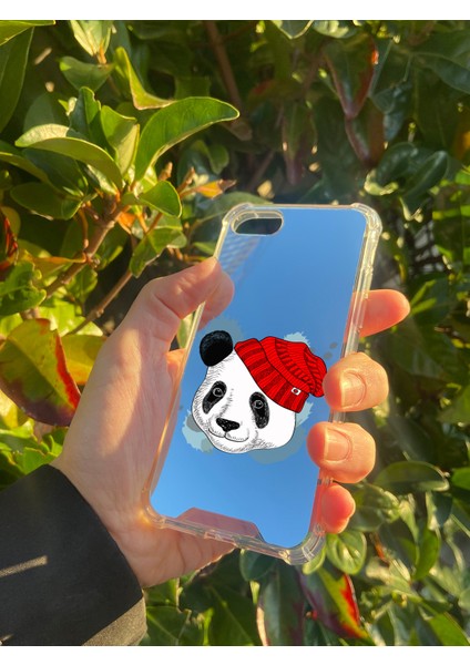 Apple iPhone Se 2020 Uyumlu Aynalı Panda Desenli Darbe Kamera Korumalı Silikon Telefon Kılıfı fiyatları