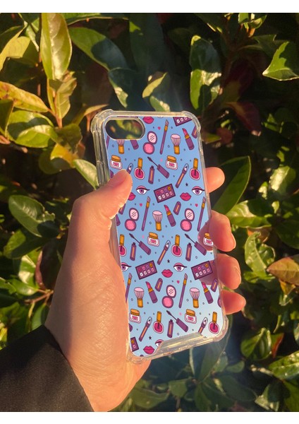 Apple iPhone Se Uyumlu Aynalı Kozmetik Desenli Darbe Kamera Korumalı Silikon Telefon Kılıfı modelleri