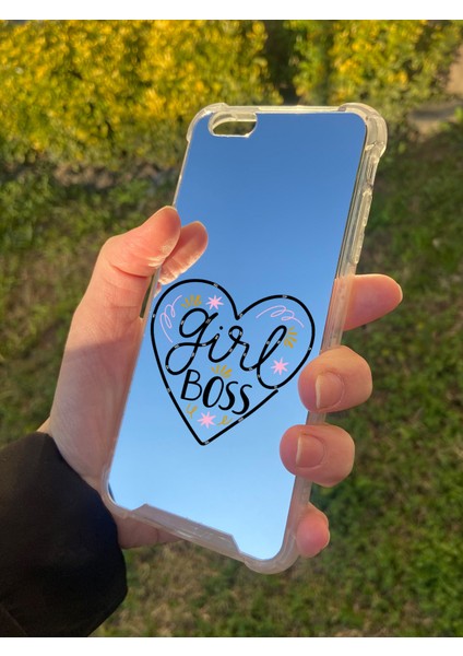 Apple iPhone 6 Plus Uyumlu Aynalı Girl Bos Desenli Darbe Kamera Korumalı Silikon Telefon Kılıfı fiyatları