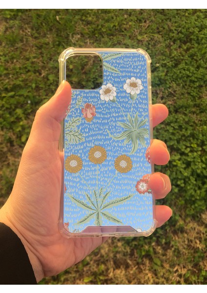 Apple iPhone 11 Pro Uyumlu Aynalı Çiçek Desenli Darbe Kamera Korumalı Silikon Telefon Kılıfı