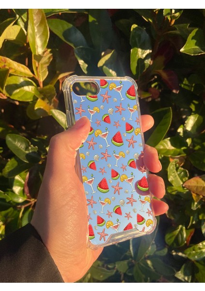 Apple iPhone 7 Uyumlu Aynalı Karpuz Desenli Darbe Kamera Korumalı Silikon Telefon Kılıfı modelleri