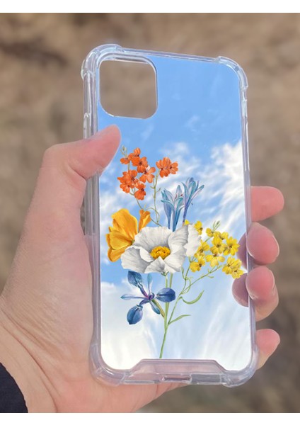 Apple iPhone 11 Uyumlu Aynalı Sarı Beyaz Desenli Darbe Kamera Korumalı Silikon Telefon Kılıfı fiyatları