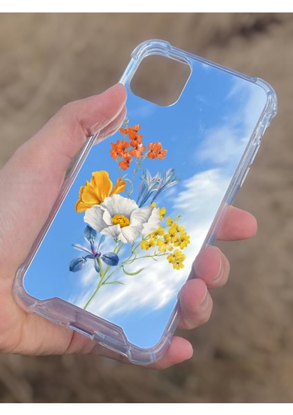 Apple iPhone 11 Uyumlu Aynalı Sarı Beyaz Desenli Darbe Kamera Korumalı Silikon Telefon Kılıfı modelleri