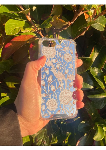 Apple iPhone Se Uyumlu Aynalı Lale Desenli Darbe Kamera Korumalı Silikon Telefon Kılıfı