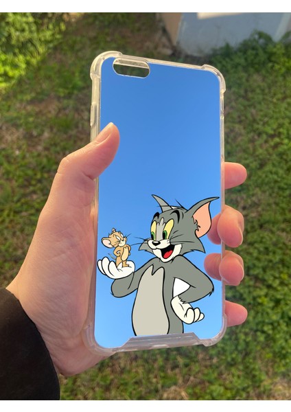 Apple iPhone 6s Plus Uyumlu Aynalı Tom ve Jerry Desenli Darbe Kamera Korumalı Silikon Telefon Kılıfı modelleri