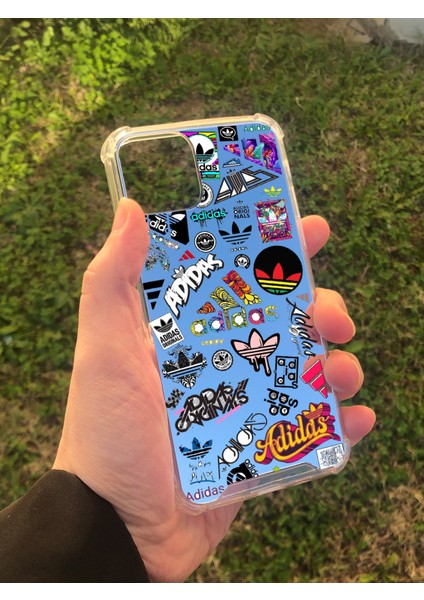 Apple iPhone 11 Pro Uyumlu Aynalı Adidas Desenli Darbe Kamera Korumalı Silikon Telefon Kılıfı modelleri