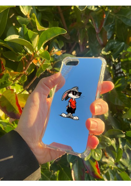 Apple iPhone 8 Uyumlu Aynalı Tavşan Desenli Darbe Kamera Korumalı Silikon Telefon Kılıfı fiyatları