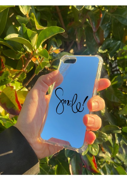 Apple iPhone 7 Uyumlu Aynalı Smile Desenli Darbe Kamera Korumalı Silikon Telefon Kılıfı fiyatları