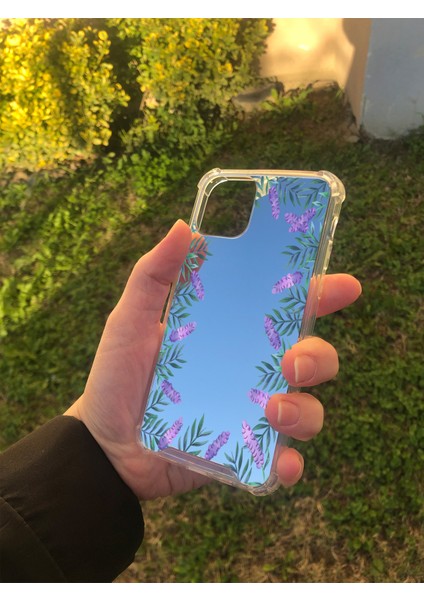 Apple iPhone 11 Pro Uyumlu Aynalı Lavanta Desenli Darbe Kamera Korumalı Silikon Telefon Kılıfı fiyatları