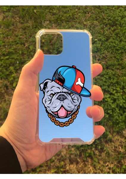 Apple iPhone 11 Pro Uyumlu Aynalı Köpek Desenli Darbe Kamera Korumalı Silikon Telefon Kılıfı