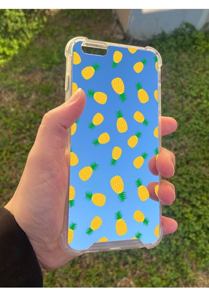 Apple iPhone 6 Plus Uyumlu Aynalı Ananas Desenli Darbe Kamera Korumalı Silikon Telefon Kılıfı modelleri