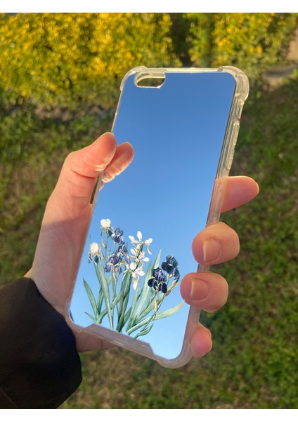 Apple iPhone 6 Plus Uyumlu Aynalı Mor Beyaz Desenli Darbe Kamera Korumalı Silikon Telefon Kılıfı fiyatları