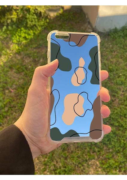 Apple iPhone 6s Plus Uyumlu Aynalı Dalga Desenli Darbe Kamera Korumalı Silikon Telefon Kılıfı